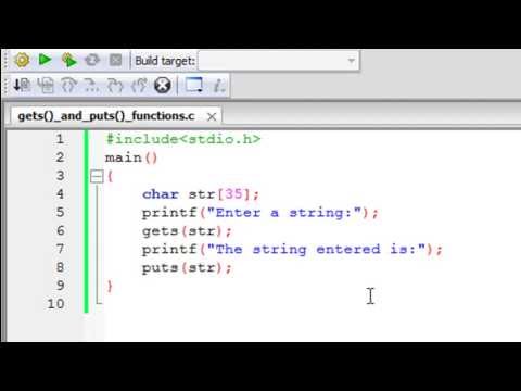 C Programming Tutorial - 67: The gets() and puts() Functions
