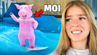 24H DÉGUISÉ EN COCHON ft Aly Brassard (On a fait du surf...)