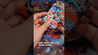 First pack of the new set 😝 #pokemon #newset #chaosrising #memepage #pokemonchannel #pokemoncards