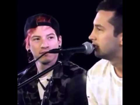 Tyler Joseph saying " 'scuse me, c-could you please leave?"