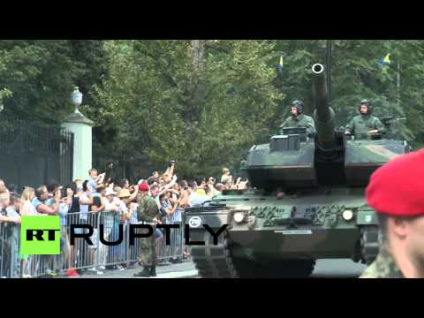 Poland: U.S. military march outside Russian embassy on Armed Forces Day