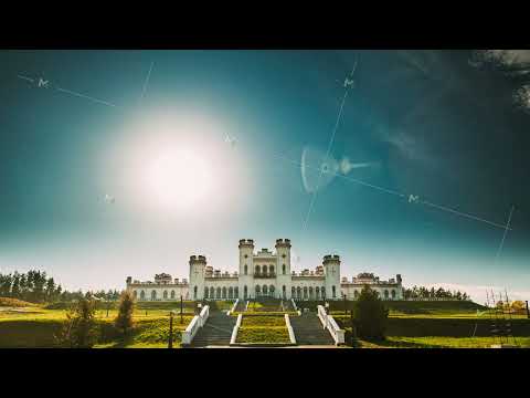 Kosava, Belarus. Summer Sun Shine Above Kosava Castle. It Is A Ruined Castellated Palace In Gothic
