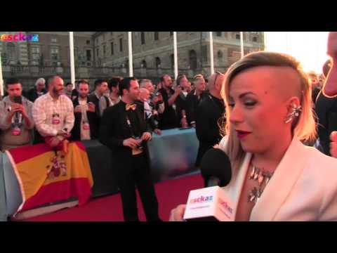 ESCKAZ in Stockholm: Poli Genova (Bulgaria) sings on the Red Carpet