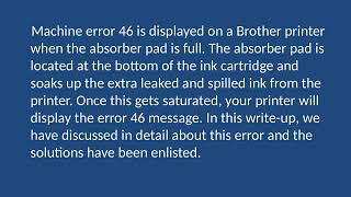 Brother Printer Error 46