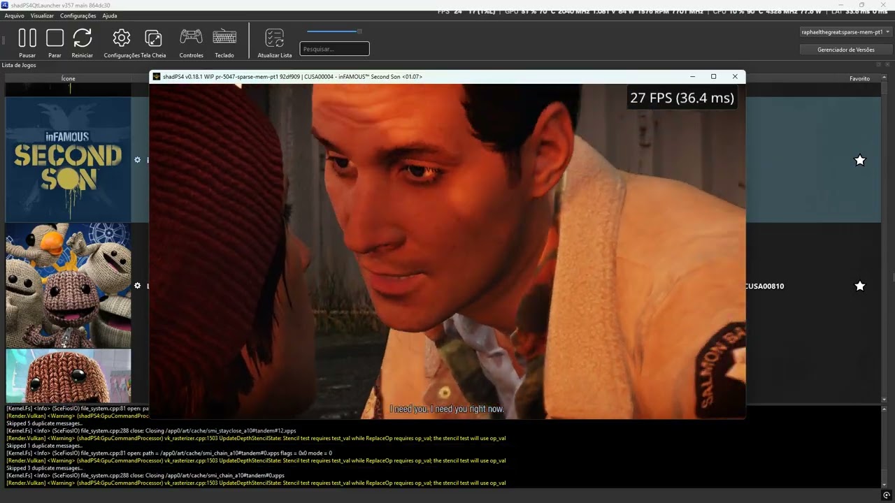 shadPS4 v0.18.1 WIP pr-5047 - sparse-mem-pt1 92df909 | CUSA00004 inFAMOUS™ Second Son 01.07