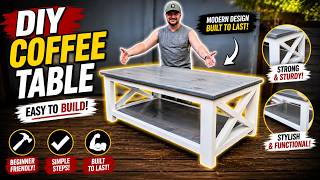 How to Build a Farmhouse Coffee Table | Easy DIY Woodworking Project