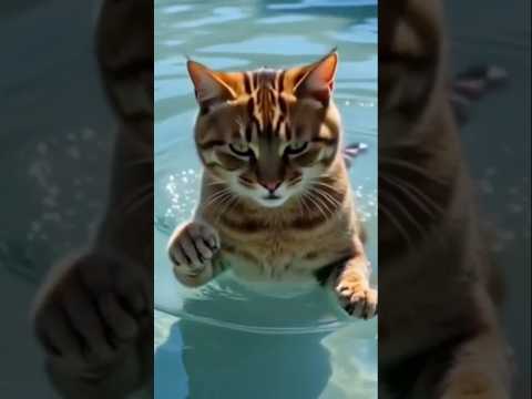 "Cat Tries to Swim Like a Fish! | Unexpected Reaction"