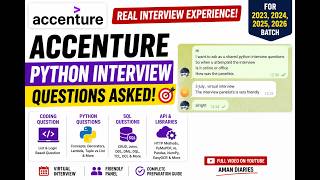 🔥 Accenture Python Interview Questions 2026 | Real Skill Interview Experience | Coding + SQL + API