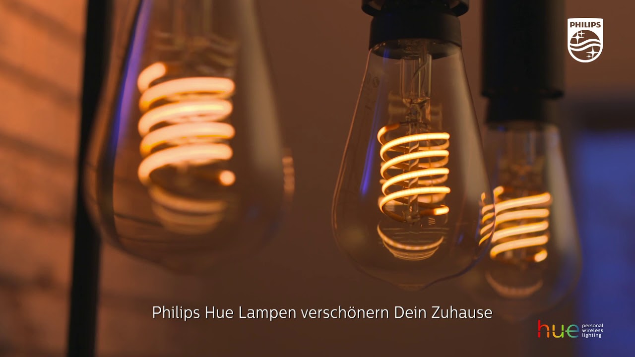 Philips Hue Leuchtmittel White E27 Einzelpack Filament 550 lm