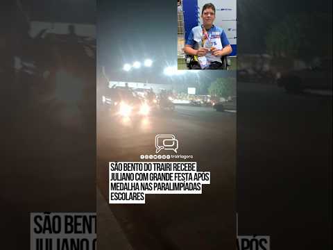 São Bento do Trairi recebe Juliano com grande festa após medalha nas Paralimpíadas Escolares