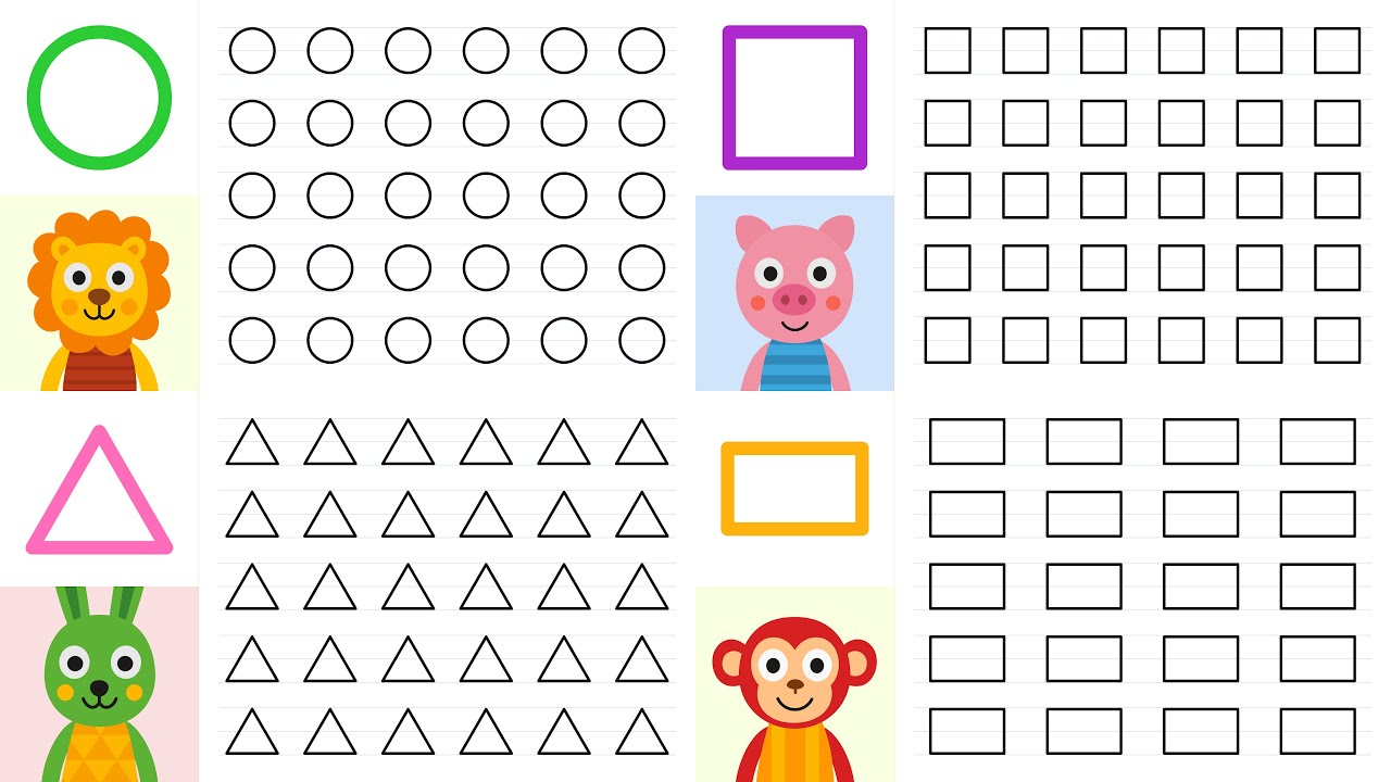 Shapes Tracing Worksheet | Preschool/Playgroup | Toodle & Tot