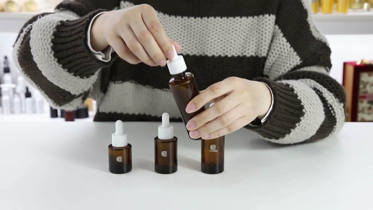 20ml 30ml 40ml 60ml Cylinder Amber Glass Dropper Bottles DB23