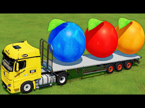 TRANSPORT OF COLORS ! HUGE COLORED ORANGES TRANSPORT WITH LOADER TRUCK & CASE TRACTORS! FS22