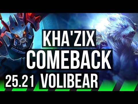 KHA'ZIX vs VOLIBEAR (JGL) | 6k comeback, Dominating | NA Grandmaster | 25.21