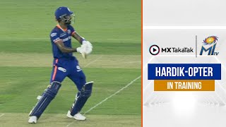 Hardik's helicopter shot in training | हार्दिक की बल्लेबाज़ी | IPL 2021