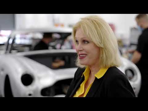 Joanna Lumley visits Aston Martin's factory to see the production of the limited edition DB5