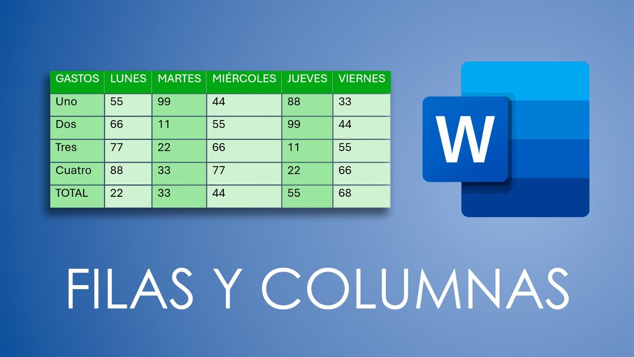 Cómo insertar FILAS y COLUMNAS en una TABLA de Word