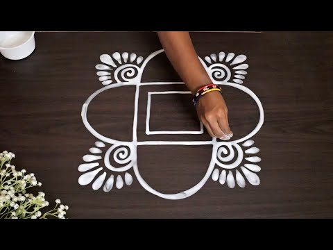 Easy Step by Step Flower Jhoti Chita for Manabasa Gurubar/ Simple Alpona for BEGINNERS/ Rangoli 🌸