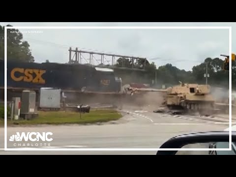 Train hits tank, truck in Goose Creek, South Carolina