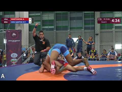 Round 2 FS - 79 kg: A. MANTANONA (USA) v. P. DOS SANTOS R (BRA)
