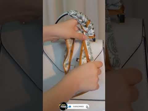 how to tie a braid on your handbag with scarf? #shorts #beautyframe #scarftutorial #bagscarf