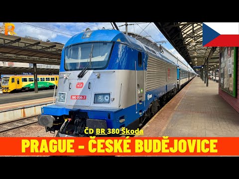 Cab Ride Prague - České Budějovice (Czech Republic) train driver's view 4K