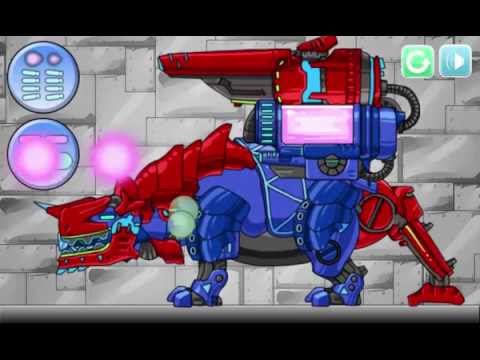 Combine! Dino Robot: Tyrano Red And Tricera Blue