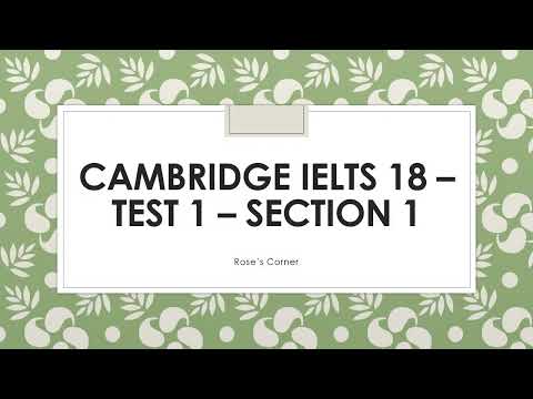 Cambridge IELTS 18 Test 1 Section 1