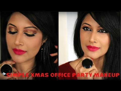 CHRISTMAS OFFICE PARTY MAKEUP WITH HUDA BEAUTY ROSE GOLD PALETTE Video