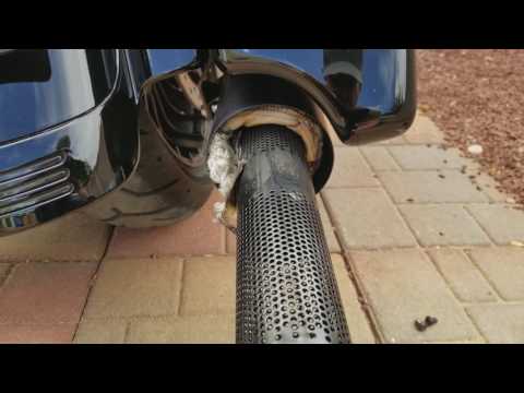 Removing sound baffles from vance and hines 4.5 in destroyer exhaust slip ons.