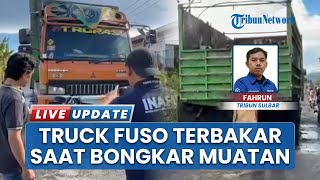 Truck Fuso Terbakar saat Bongkar Muat, Sejumlah Bahan Pokok Dilalap Api di Wonomulyo Polman
