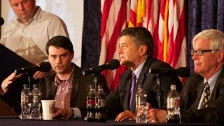 KRLA radio hosts Hugh Hewitt, Michael Medved & Ben Shapiro at the Nixon Library