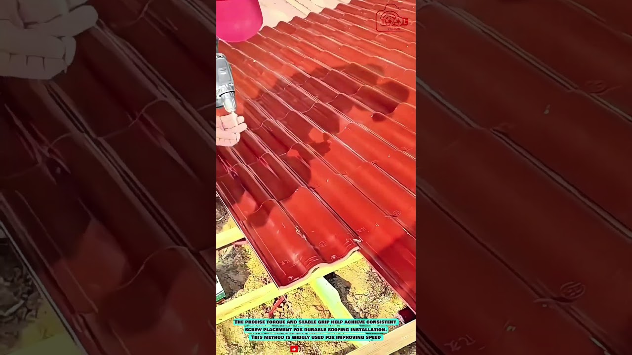 Cordless Roofing Tool: Fast Metal Sheet Screwing Technique #innovationtools