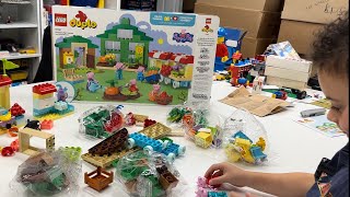 Building LEGO DUPLO Peppa Pig 10434 Supermarket 10461 Grandpa Pug’s Garden & Greenhouse