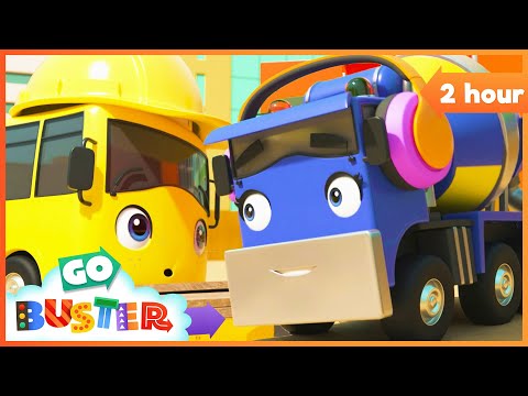 Construction Site Rap! 🚍 | 2 Hours of Go Buster Fun🎶| Go Buster - Bus Cartoons & Kids Stories