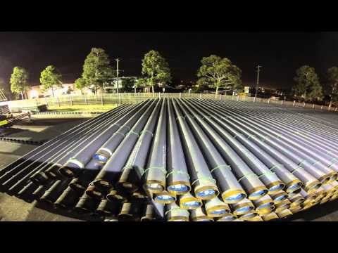 VNIE Project time lapse: stockpiling of pipe at Qube facility