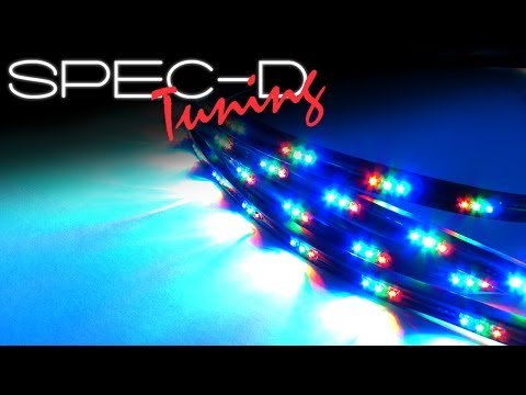 SPECDTUNING DEMO VIDEO: Universal multiple color LED Light Undercar Kit with remote control