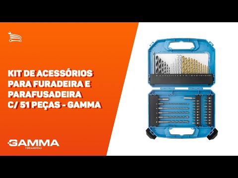 Kit de Acessórios para Furadeira e Parafusadeira com 51 Peças - Video
