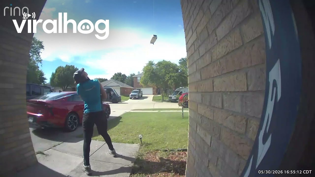 Drone Delivery Spooks Ground Delivery || ViralHog