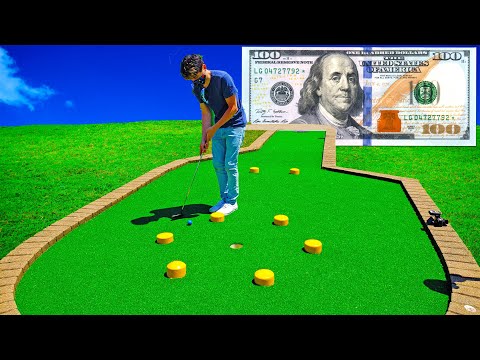 $100 MINI GOLF CHALLENGE! (AWESOME HOLE IN ONE) - YouTube