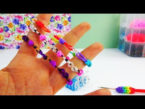 S-Clip Rainbow Loom Bracelet / Easy Rainbow Loom Tutorial Loom Band with Fingers Instructions | G...