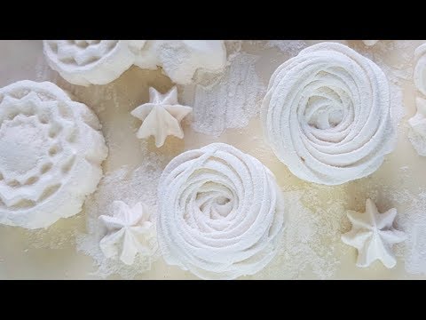 Russian Marshmallow - Apple Zephyr on agar-agar // How to make marshmallows at home.