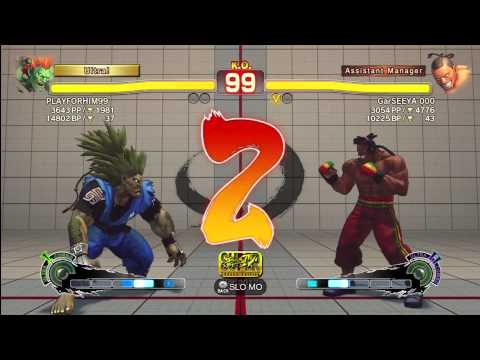 SSF4 AE 2012: PLAYFORHIM99 (Blanka) vs GarSEEYA 000 (Deejay) - Xbox Live Ranked Match