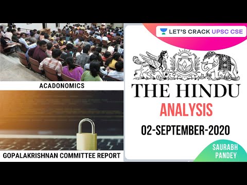 02-September-2020 | The Hindu Newspaper Analysis | Current Affairs for UPSC CSE/IAS | Saurabh Pandey