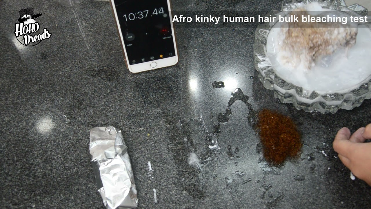 Afro kinky human hair bulk Bleaching test 5/10/20mins.