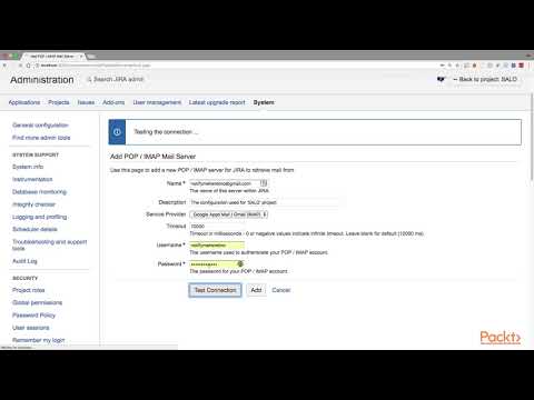 Hands on Administration with JIRA 7 Configuring an Email Service | packtpub com