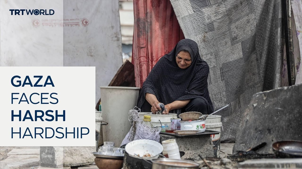 Gaza’s displaced struggle with cold, floods and hardship