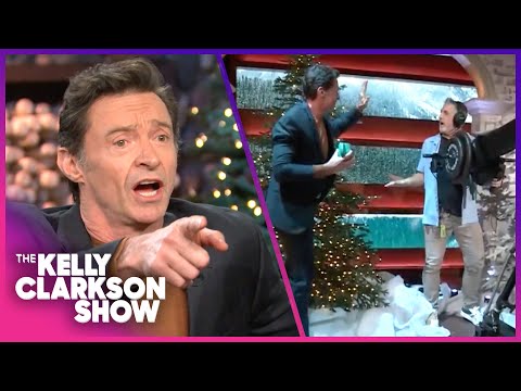 Hugh Jackman Saves Cameraman From Fake Snow Attack