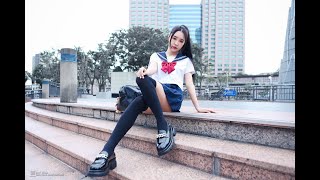 [4K] 台灣女孩穿水手服有好看嗎-徐琳琳