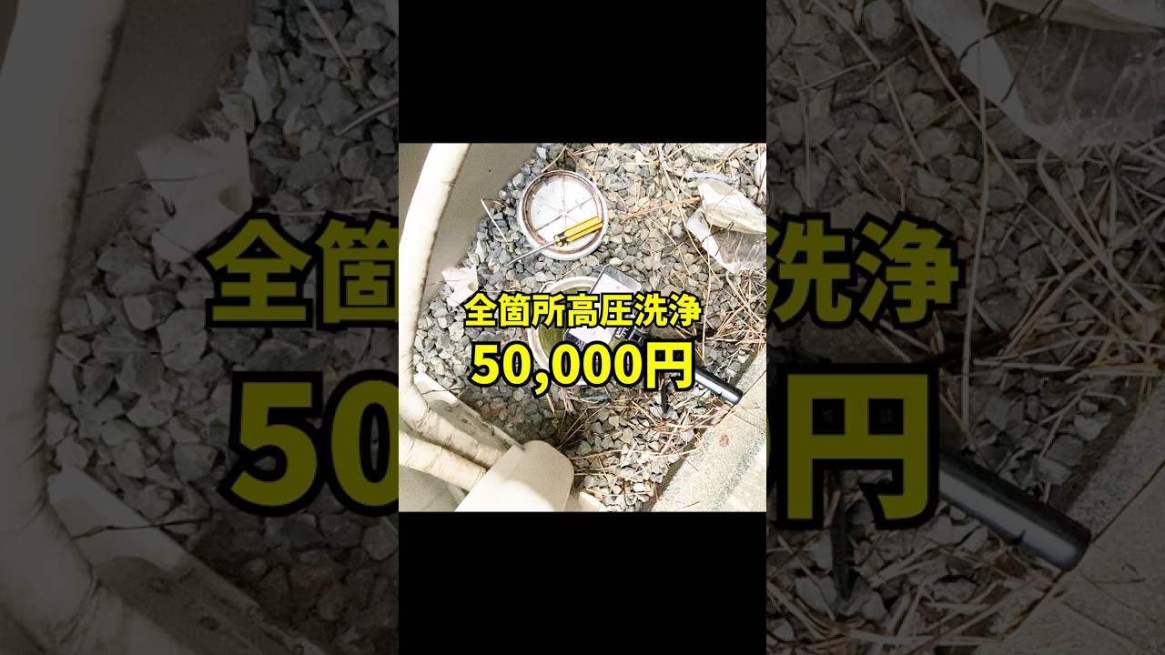 【5万円高い？安い？】戸建て全箇所の排水管高圧洗浄@大阪府豊中市#shorts [排水溝掃除][詰まり抜き]